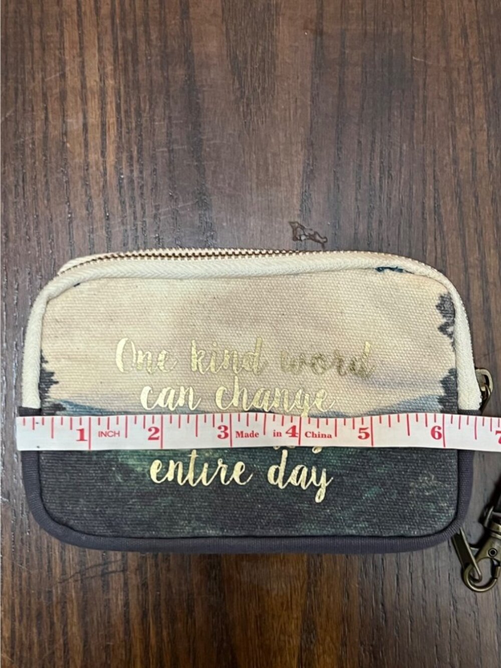 Natural Life One Kind Word Can Change Someone's Entire Day Canvas Wallet Wristle - Picture 5 of 7